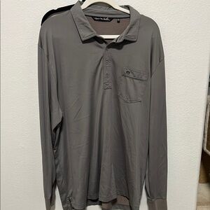 Men's Gray Travis Mathew Polo long sleeve shirt size xxl